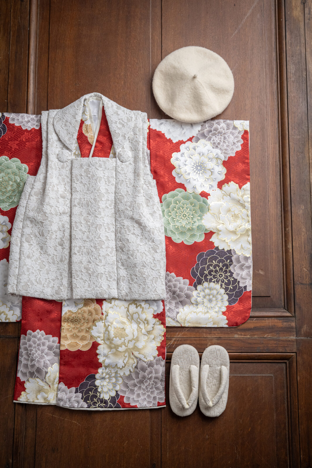 3歳 被布 女の子 紅ぼたん3-A 95–110cm（studio ate 七五三衣装）