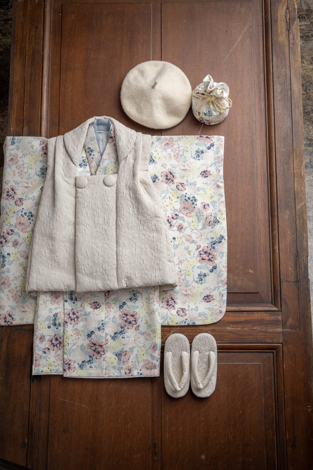 3歳 被布 女の子 パステルフラワー 95–110cm（studio ate 七五三衣装）