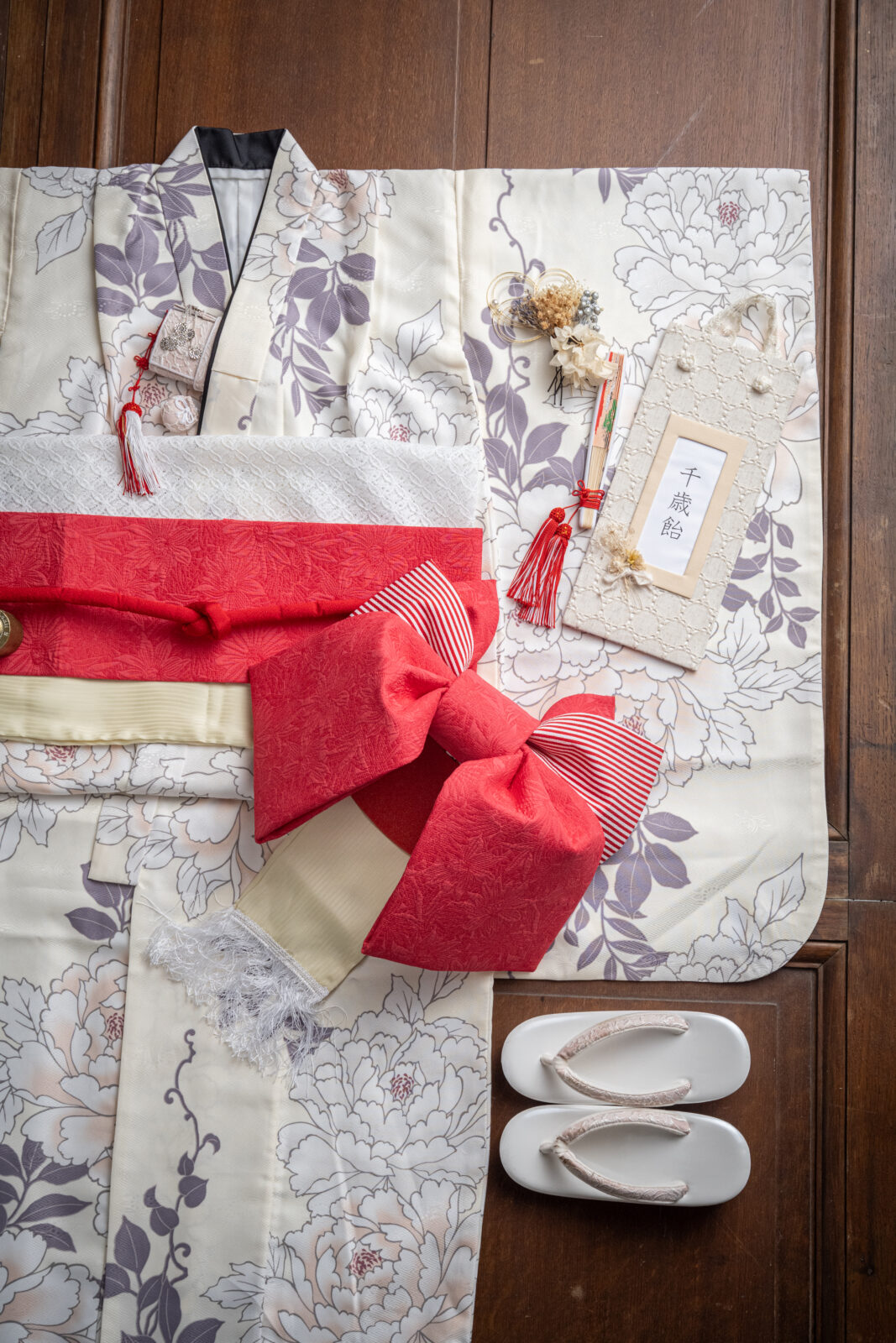 7歳 女児 紫色 花柄 115–130cm（studio ate 七五三衣装）