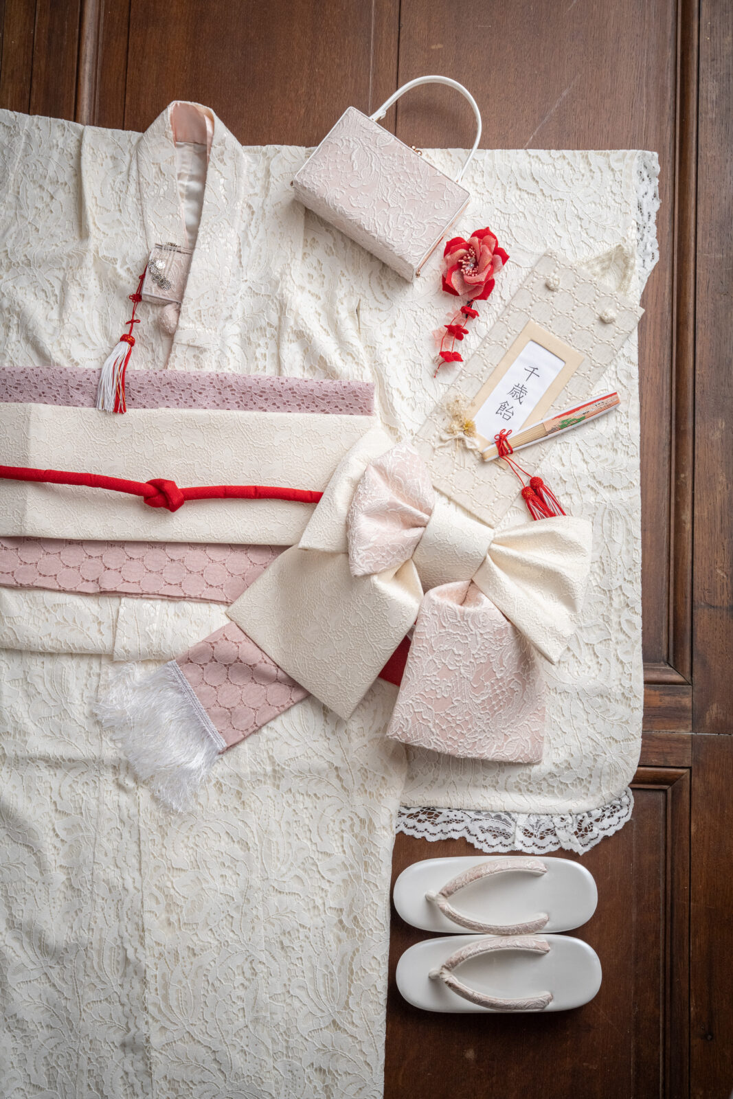 7歳 女児 白色 レース柄 115–130cm（studio ate 七五三衣装）