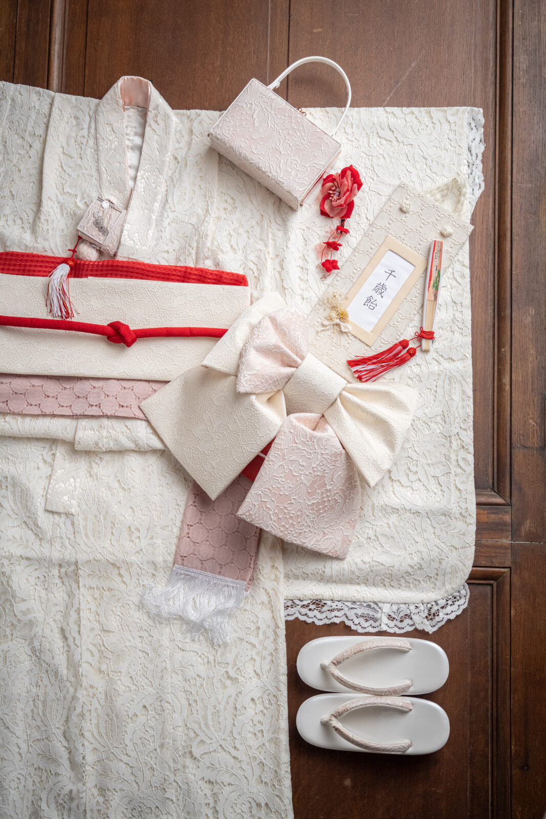 7歳 女児 白色 レース柄 115–130cm（studio ate 七五三衣装）