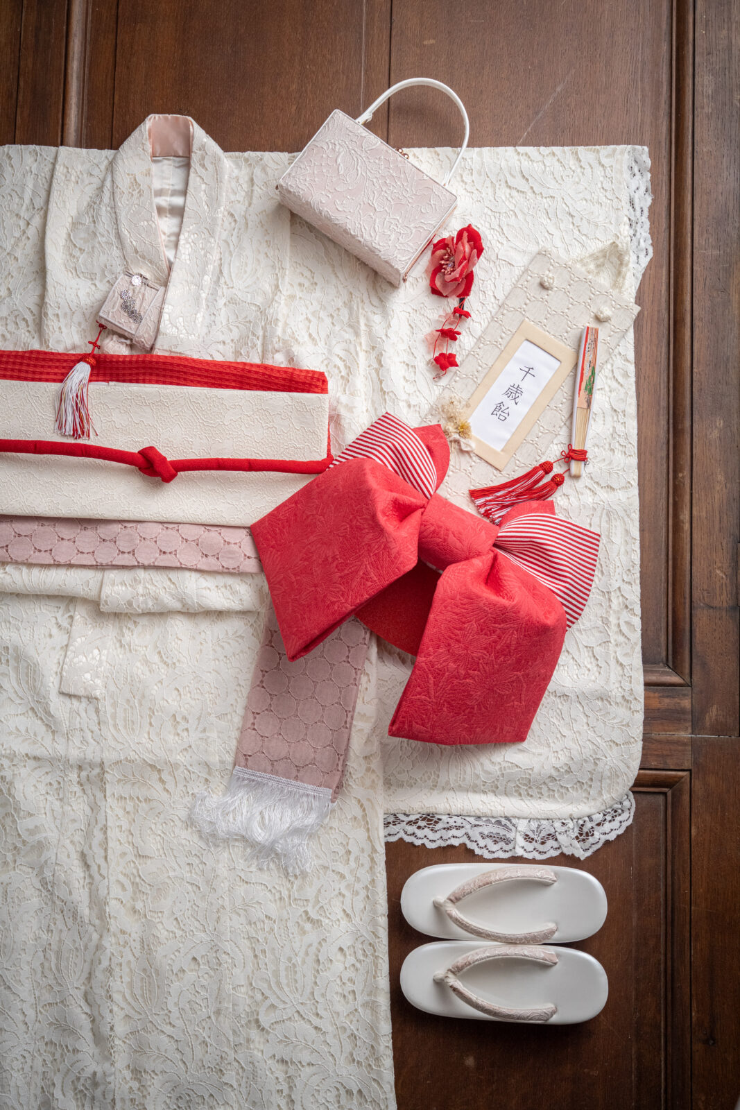 7歳 女児 白色 レース柄 115–130cm（studio ate 七五三衣装）